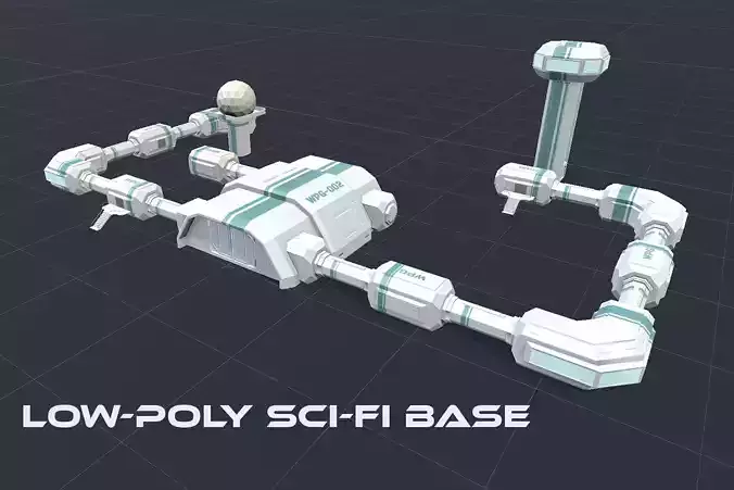 Low-Poly Sci-Fi base