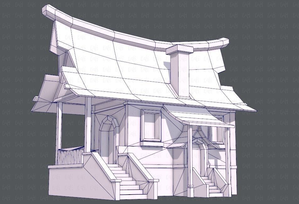 House Cartoon V07 Low-poly 3D model_38