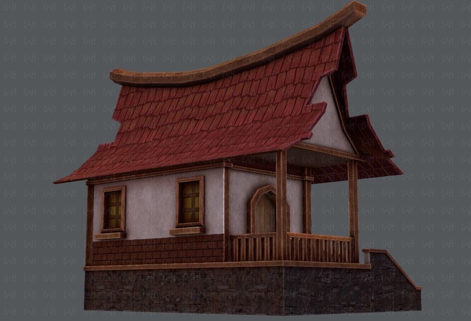 House Cartoon V07 Low-poly 3D model_35