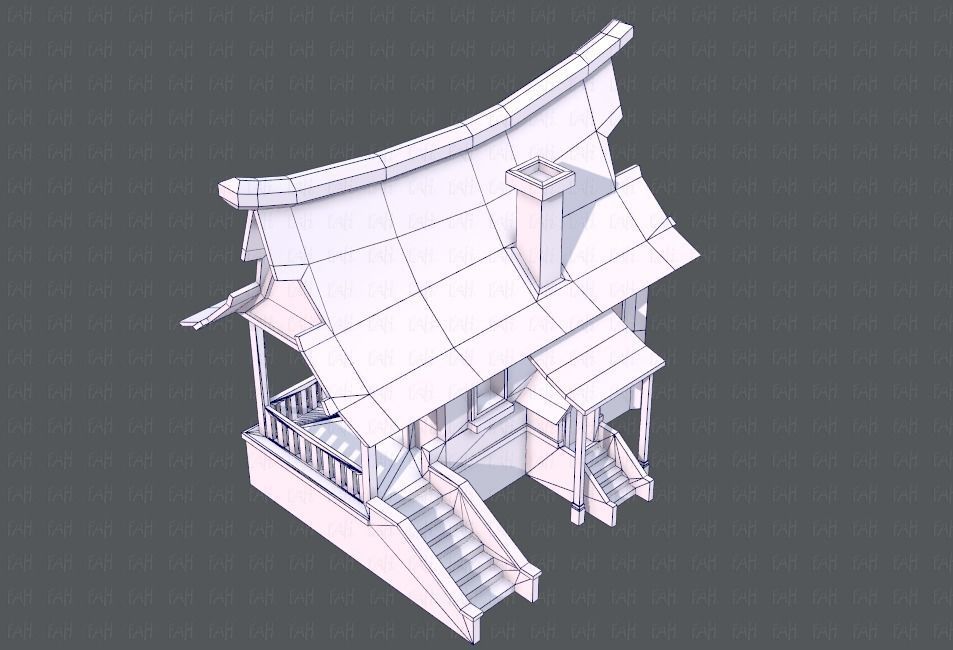 House Cartoon V07 Low-poly 3D model_26