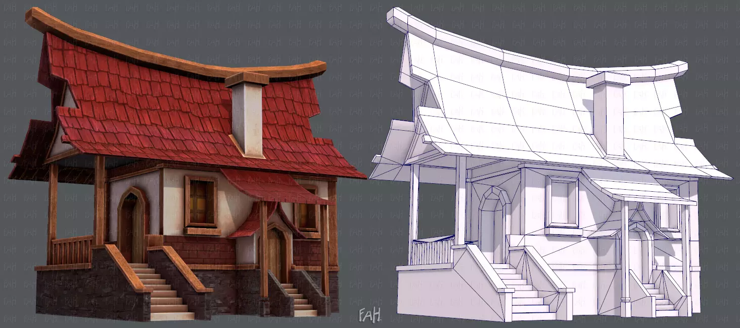 House Cartoon V07 Low-poly 3D model_0