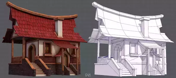 House Cartoon V07 Low-poly 3D model