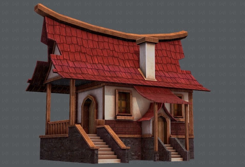 House Cartoon V07 Low-poly 3D model_37