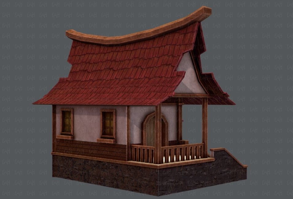 House Cartoon V07 Low-poly 3D model_4