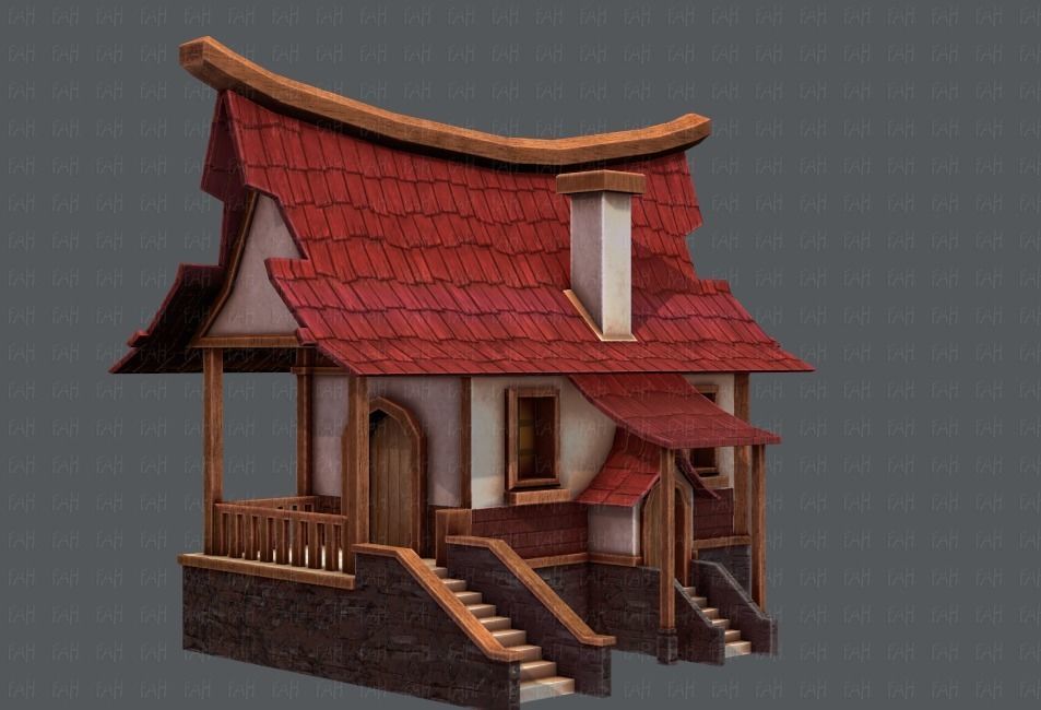 House Cartoon V07 Low-poly 3D model_2