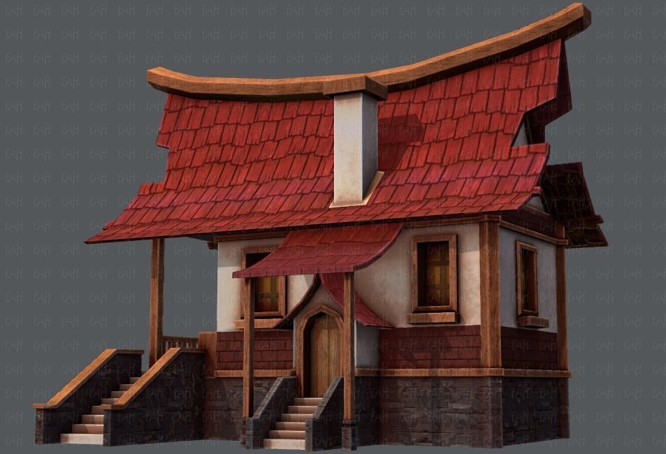 House Cartoon V07 Low-poly 3D model_33