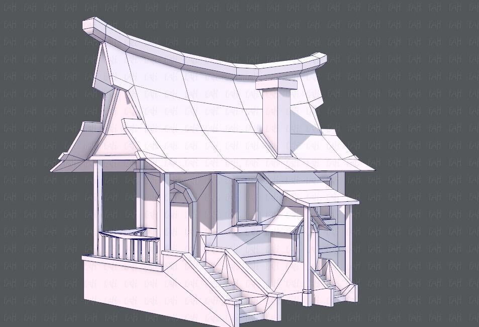 House Cartoon V07 Low-poly 3D model_10