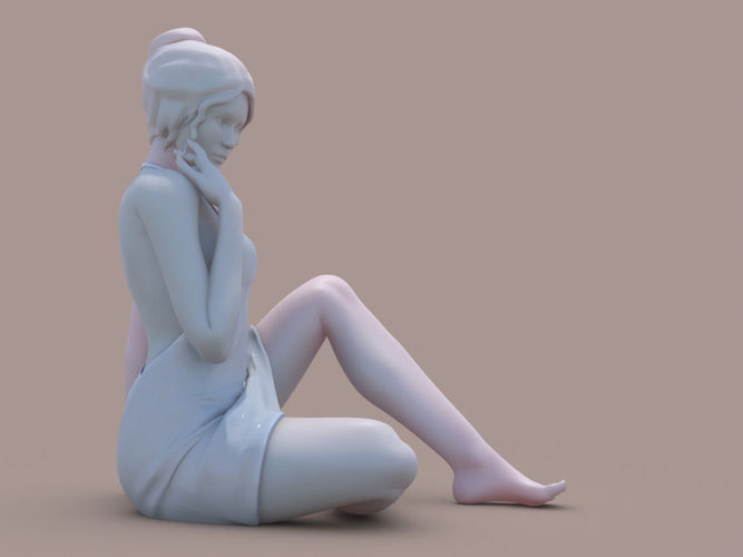 Women sitting 3D print model