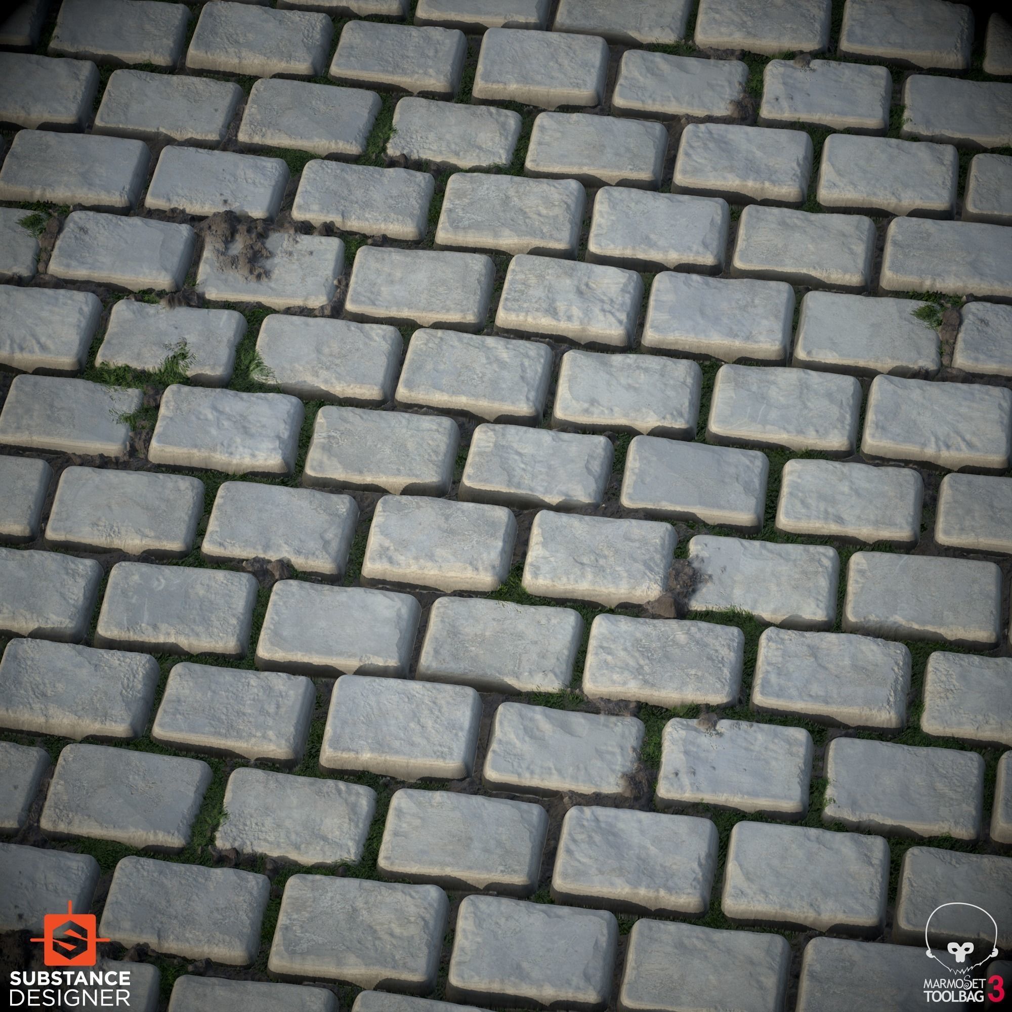 Stone Path Soil Grass Texture Material Texture_1