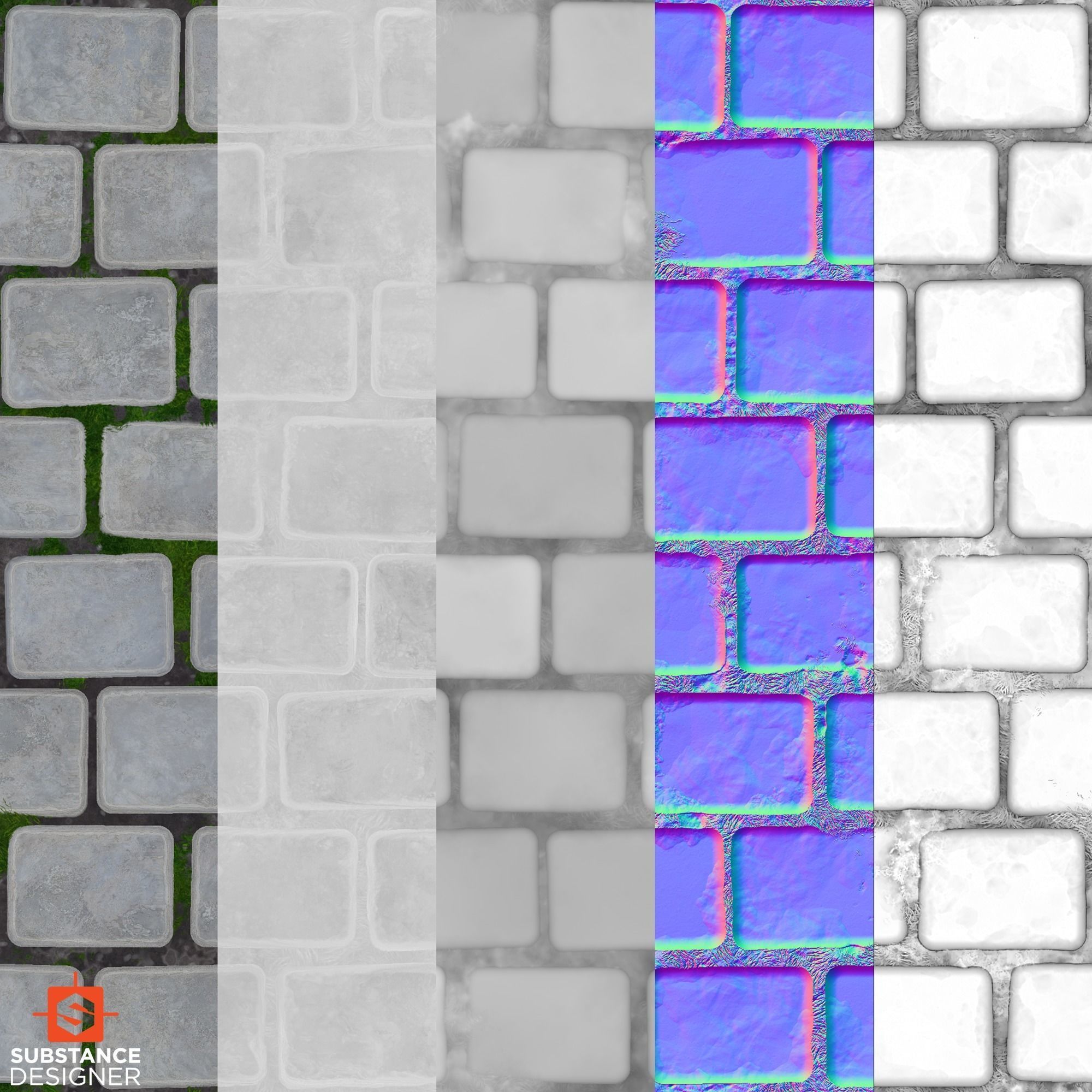 Stone Path Soil Grass Texture Material Texture_4