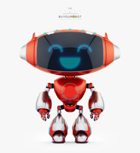 RED CUTE CAT BOT 3D model