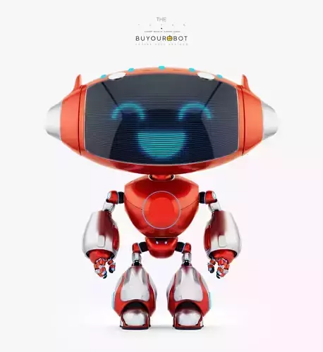 RED CUTE CAT BOT 3D model