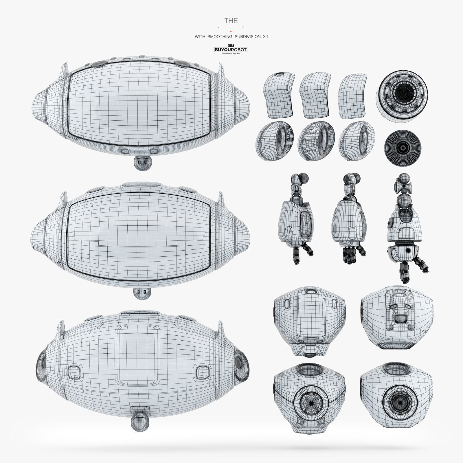 AERIAL RED CUTE CAT BOT 3D model_7