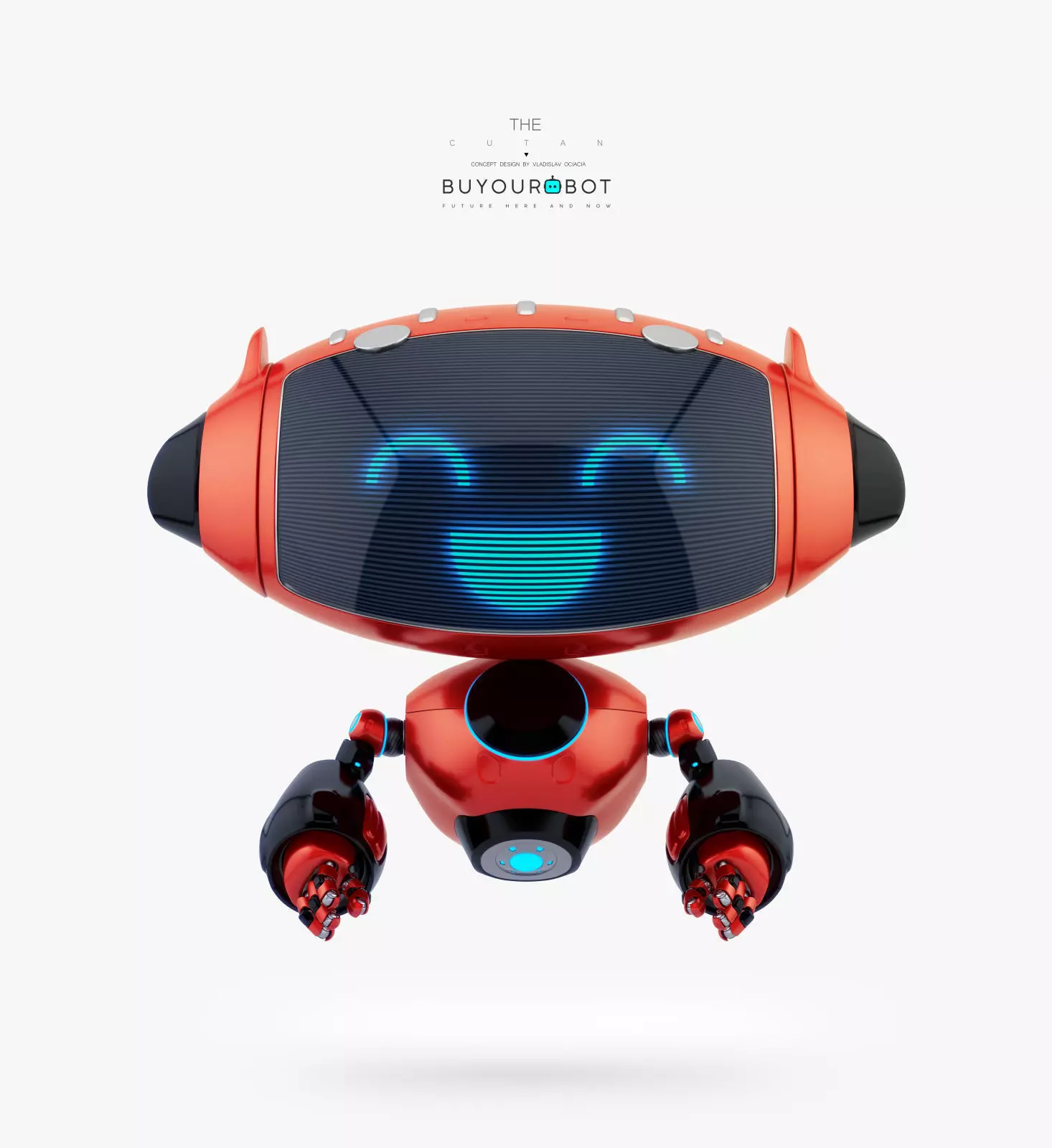 AERIAL RED CUTE CAT BOT 3D model_0