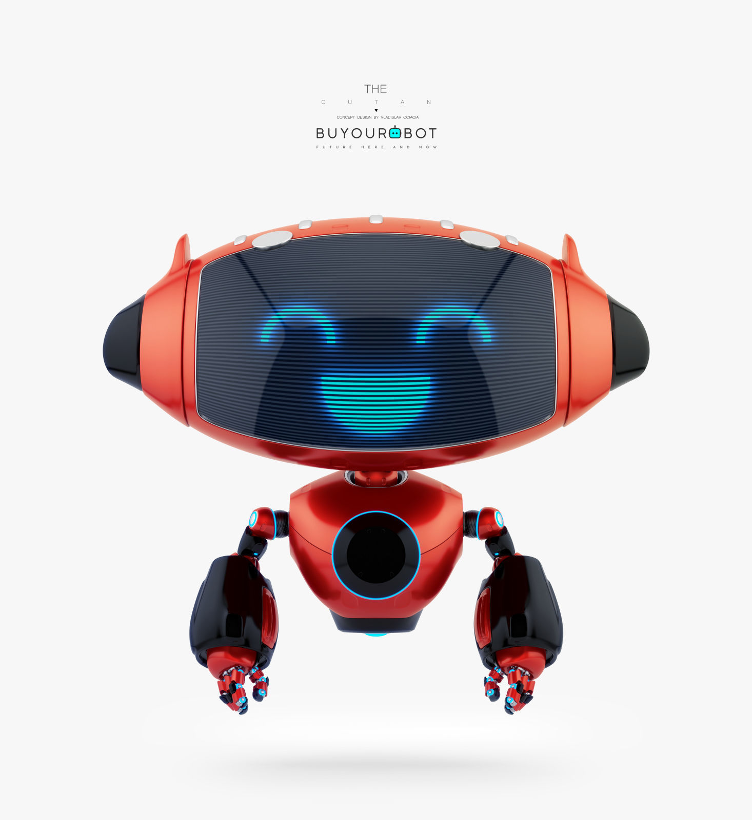 AERIAL RED CUTE CAT BOT 3D model_1