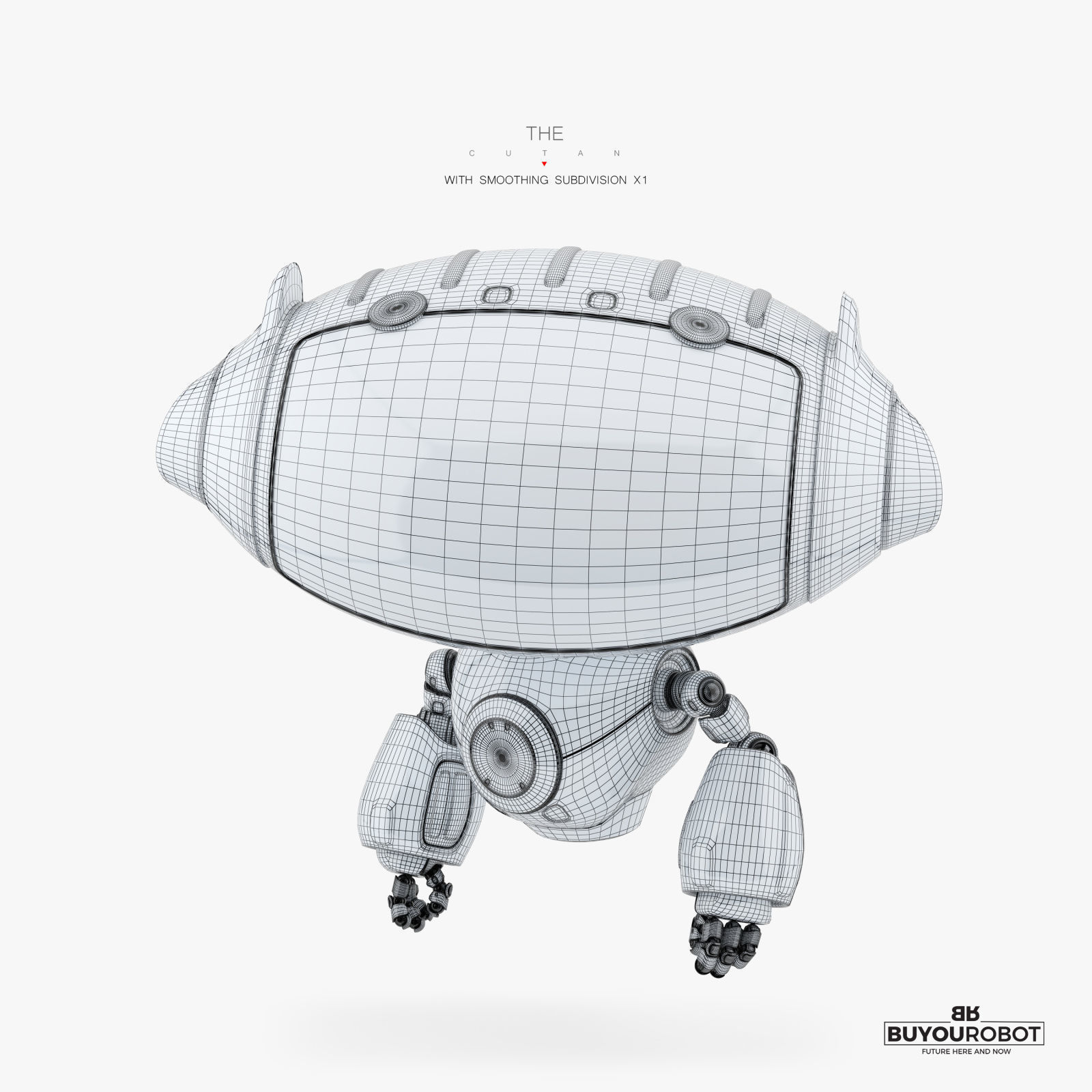 AERIAL RED CUTE CAT BOT 3D model_4