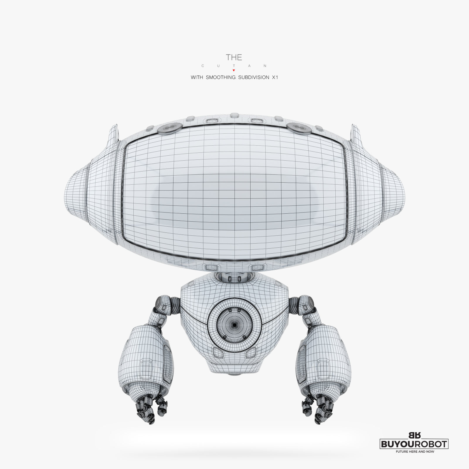 AERIAL RED CUTE CAT BOT 3D model_3