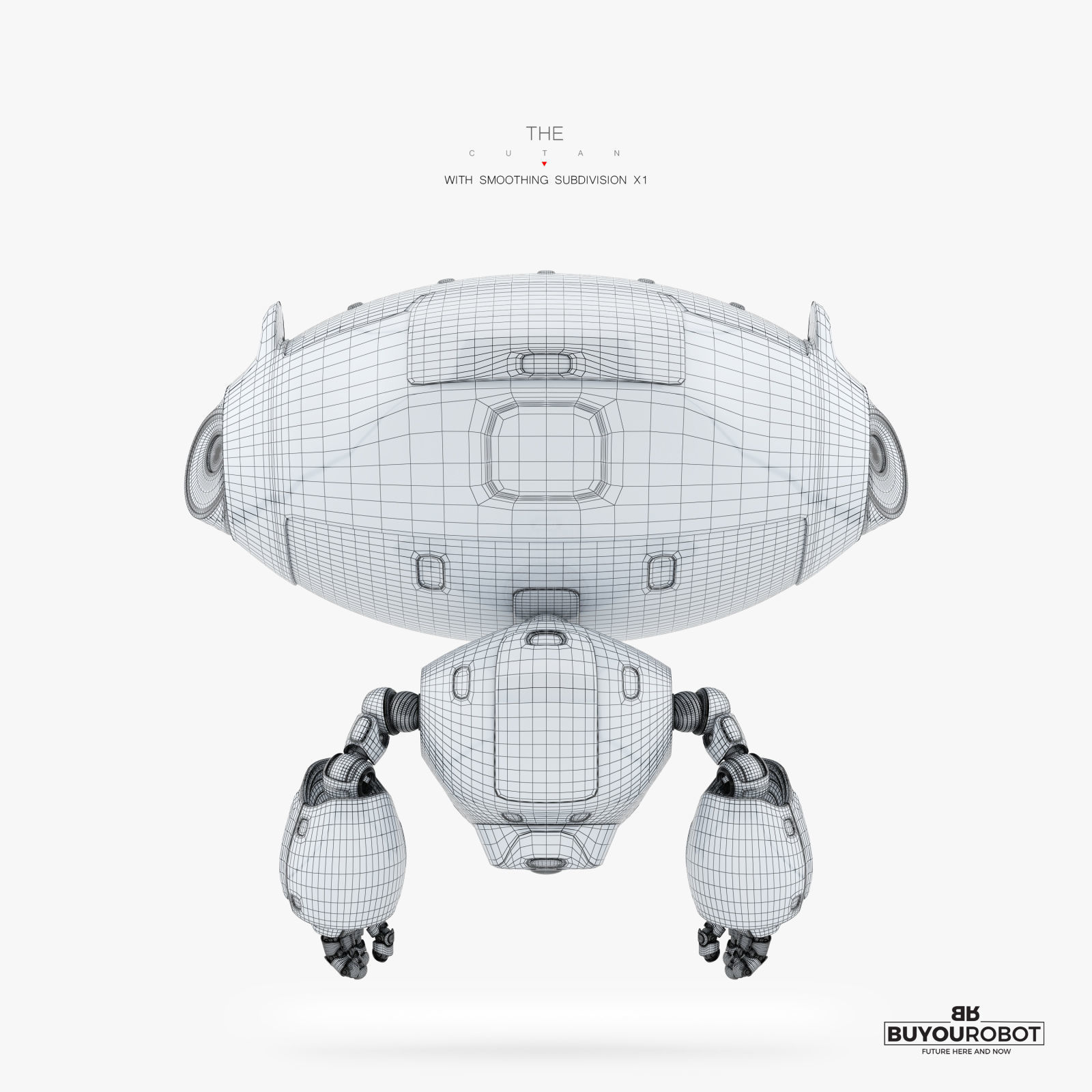 AERIAL RED CUTE CAT BOT 3D model_6