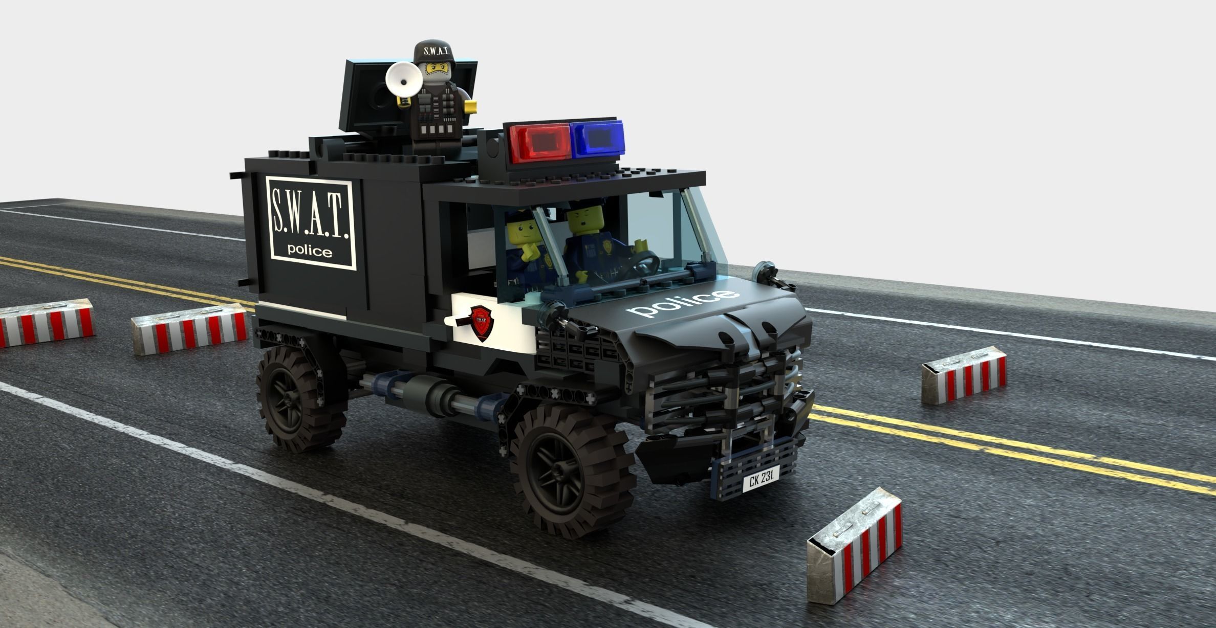 SWAT Lego VAN and Special Squad Officers 3D model_2