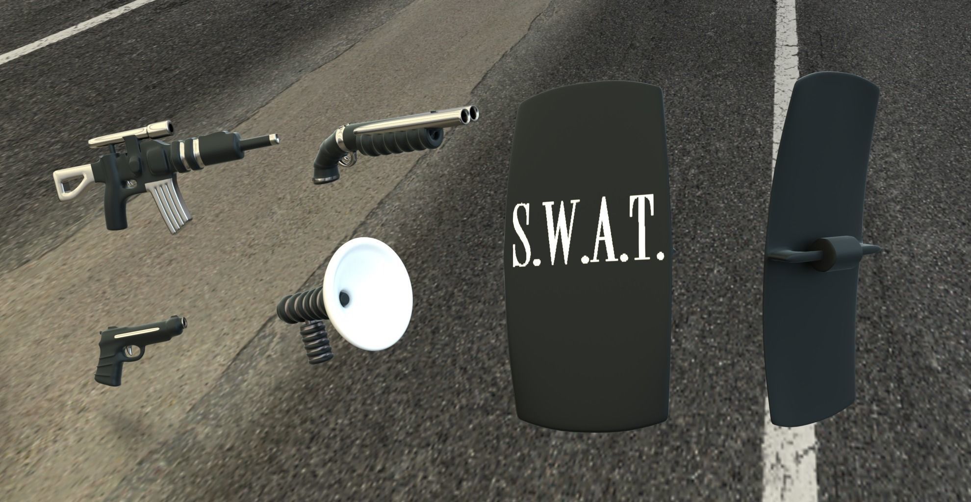 SWAT Lego VAN and Special Squad Officers 3D model_6