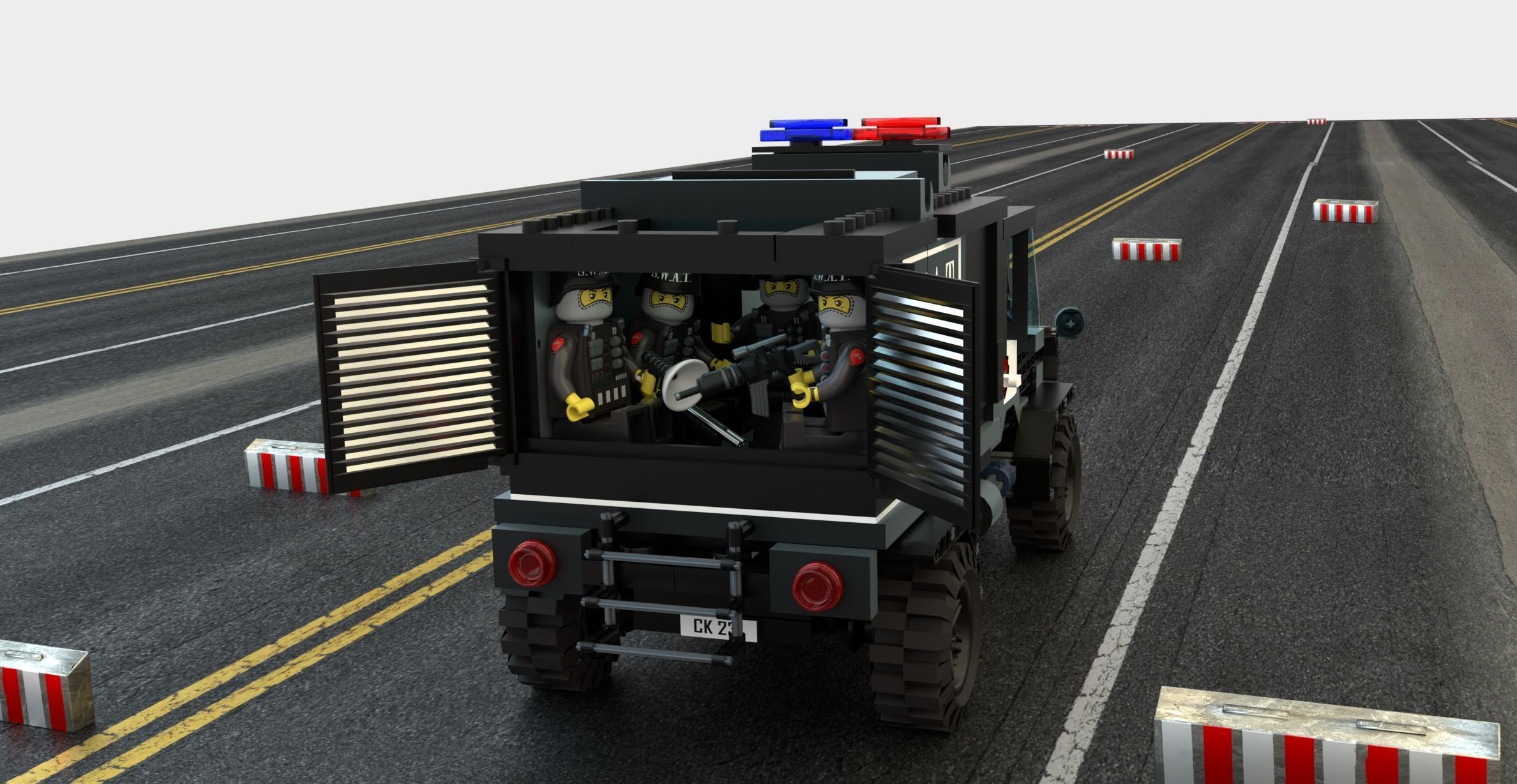 SWAT Lego VAN and Special Squad Officers 3D model_1