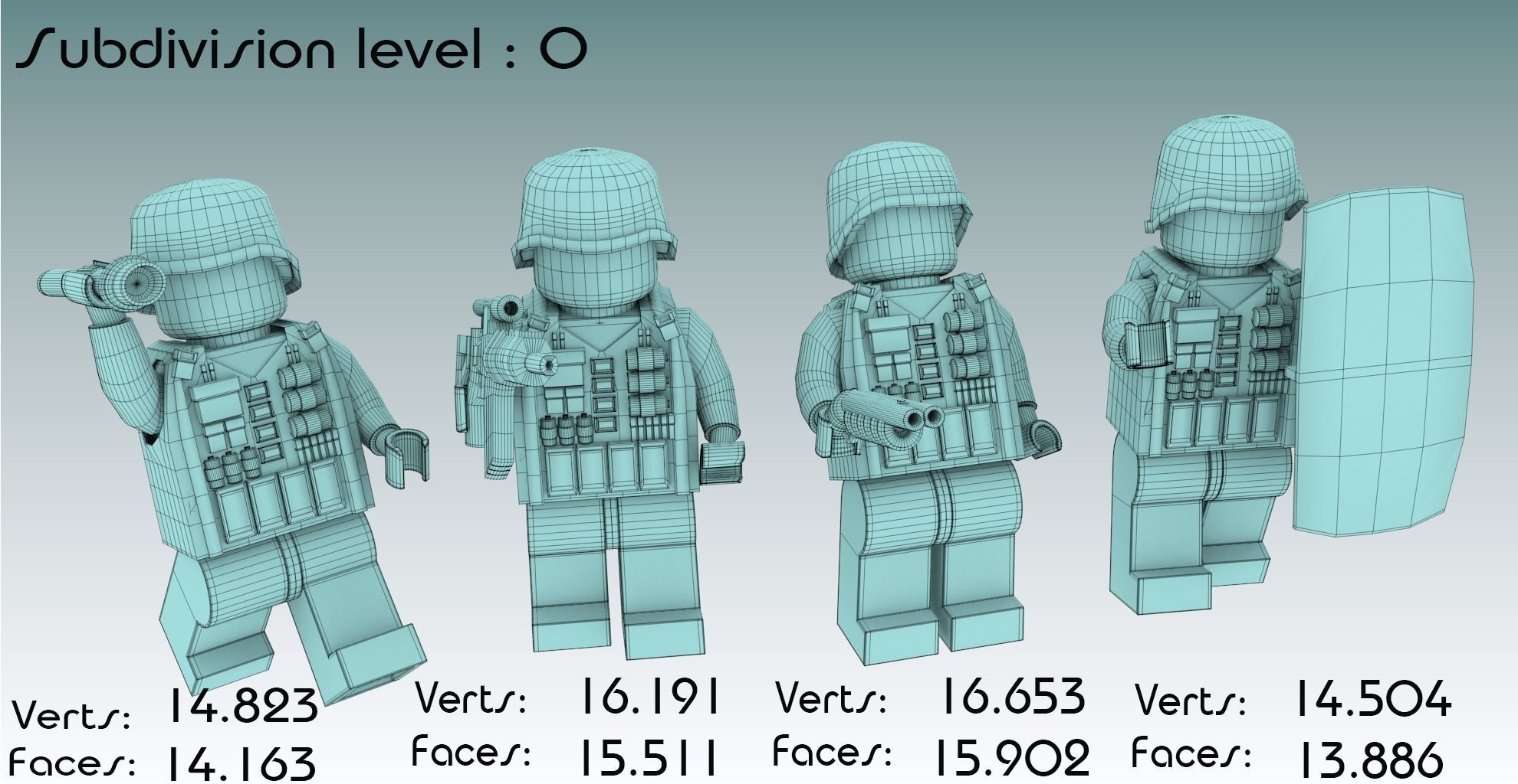 SWAT Lego VAN and Special Squad Officers 3D model_16