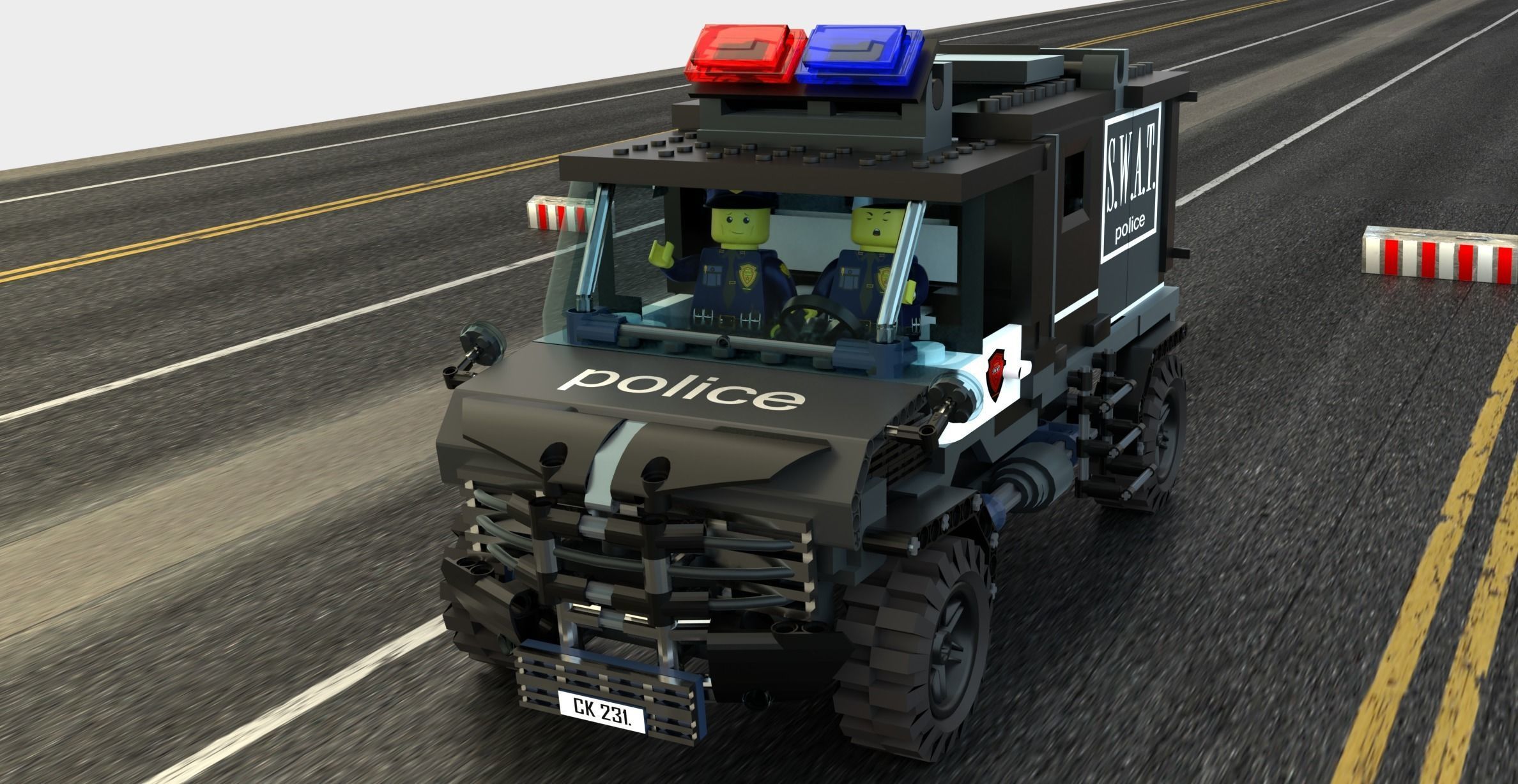 SWAT Lego VAN and Special Squad Officers 3D model_3