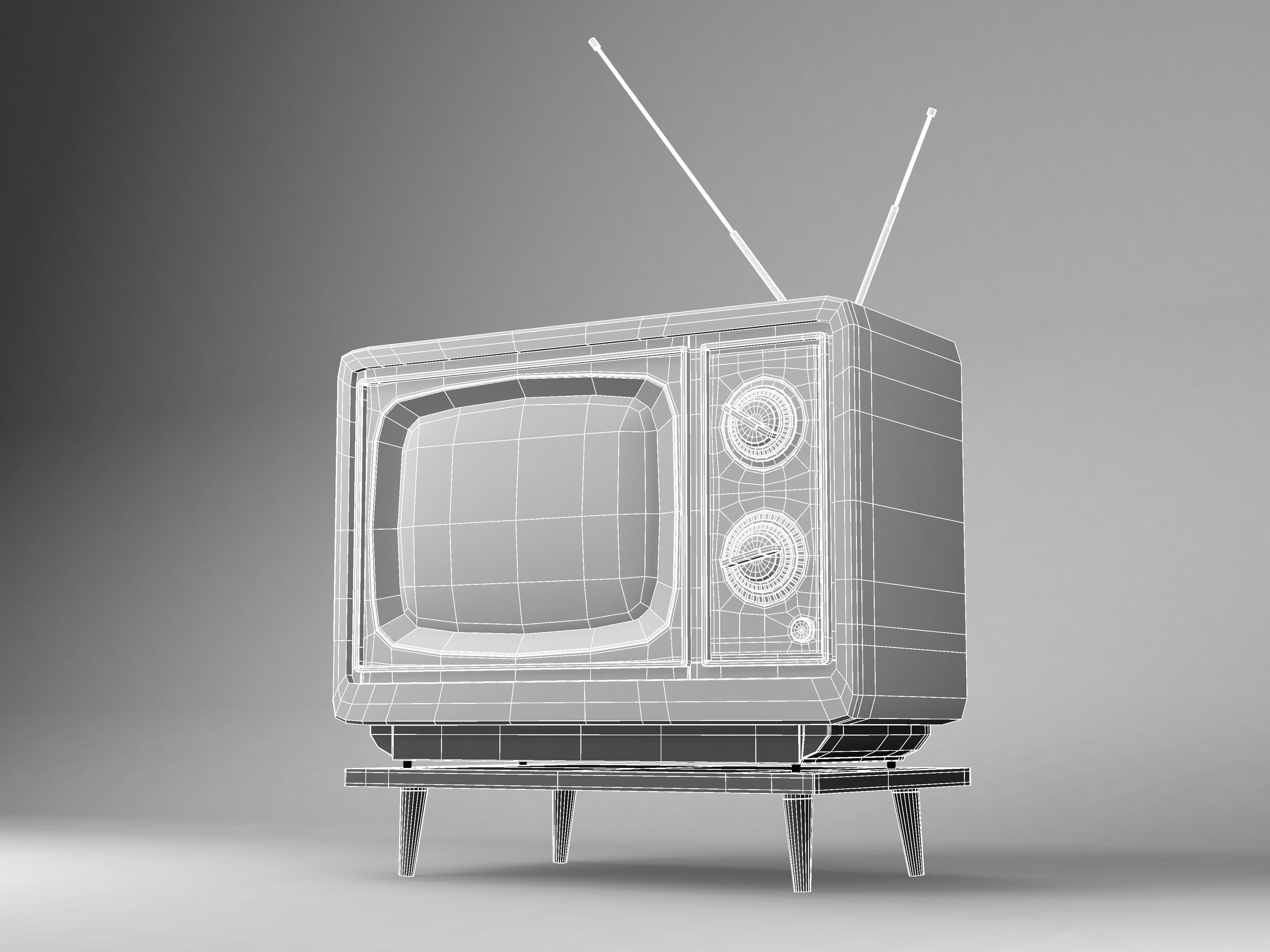 OLD Tv model 3D model_4