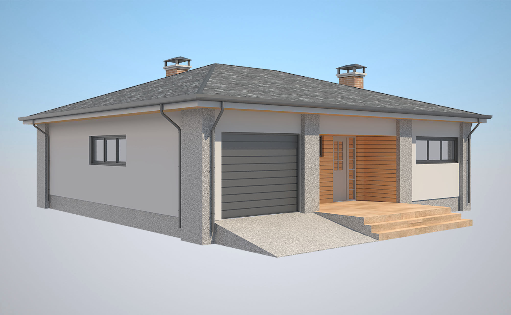 Cottage House with Unwrapped Low-poly 3D model_1