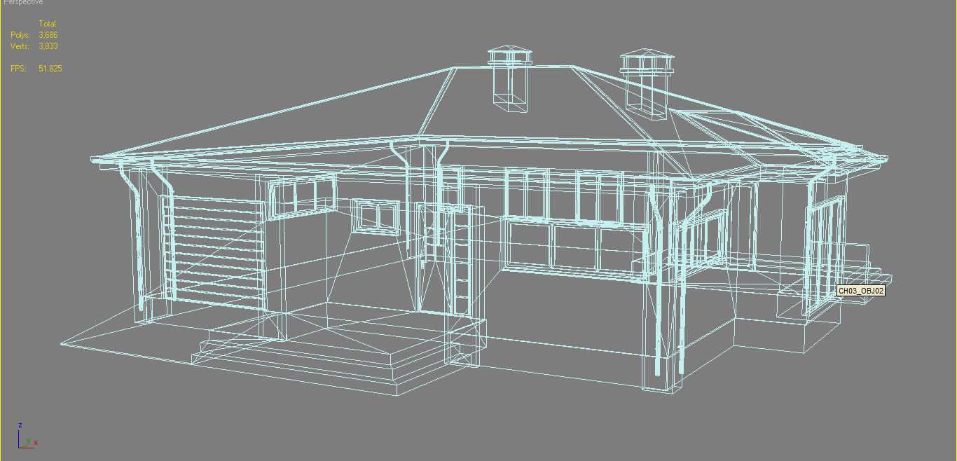 Cottage House with Unwrapped Low-poly 3D model_13