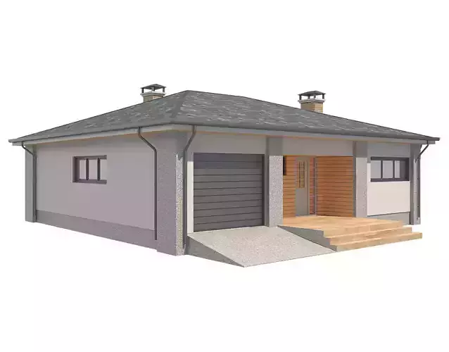 Cottage House with Unwrapped Low-poly 3D model