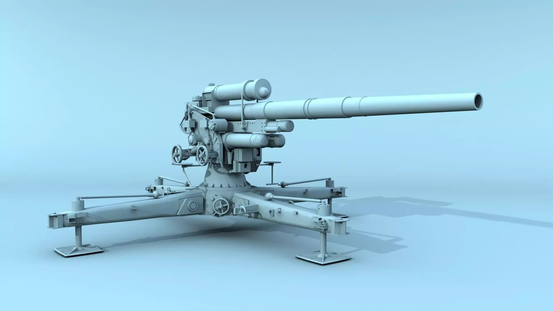  German FLAK 88 mm 3D model_0