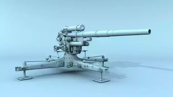  German FLAK 88 mm 3D model