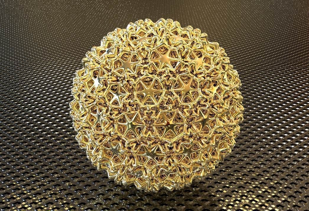 STARFISH IN SPHERE STRUCTURE PENDANT 3D print model_1