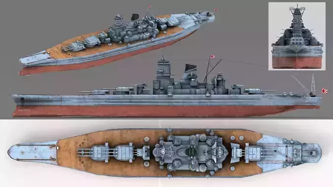 Japanese battleship Musashi 3D model