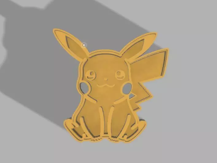 Pikachu cookie cutter 3D print model_0