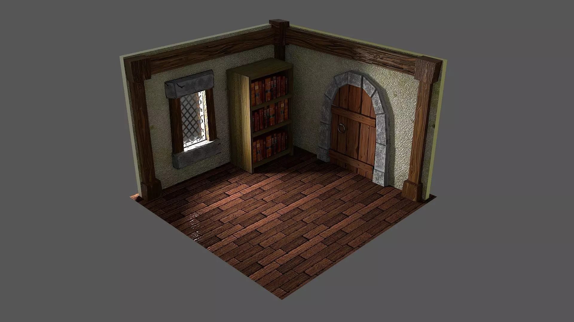 Medieval Room stylized Low-poly 3D model