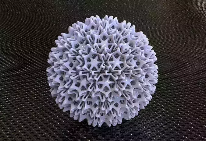 STARFISH IN SPHERE STRUCTURE DECOR 3D print model
