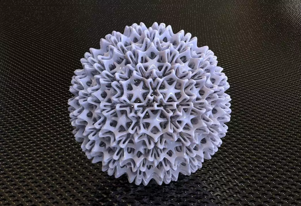 STARFISH IN SPHERE STRUCTURE DECOR 3D print model_0