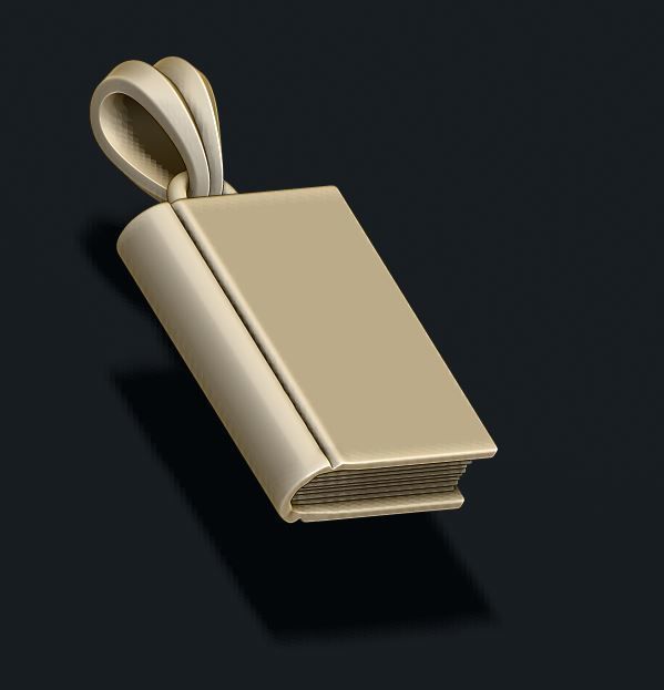 Book pendant 3D print model_5