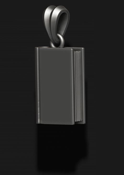 Book pendant 3D print model_6