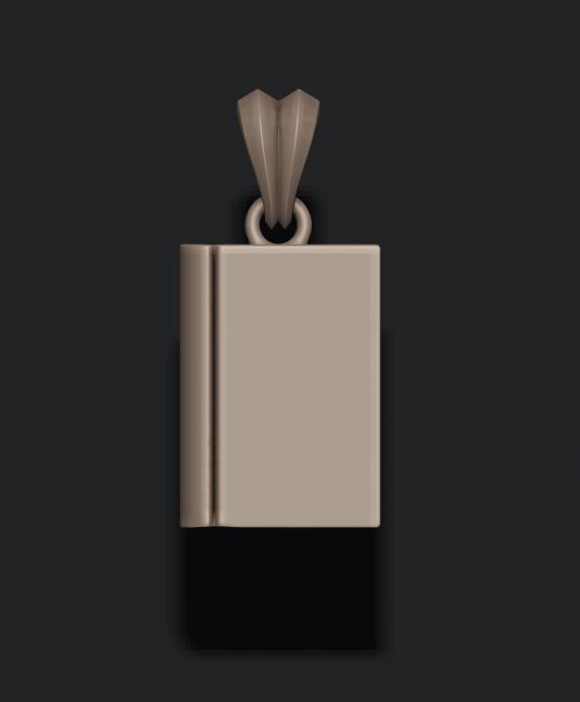 Book pendant 3D print model_3