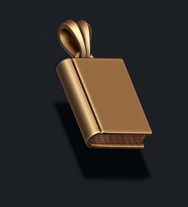 Book pendant 3D print model_1