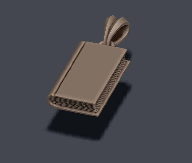 Book pendant 3D print model_2
