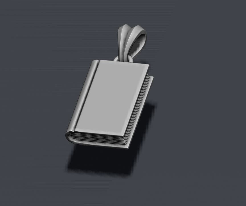 Book pendant 3D print model_4