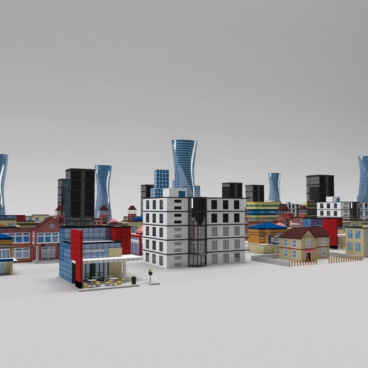 3D model Low Poly Buildings Pack VR / AR / low-poly | CGTrader