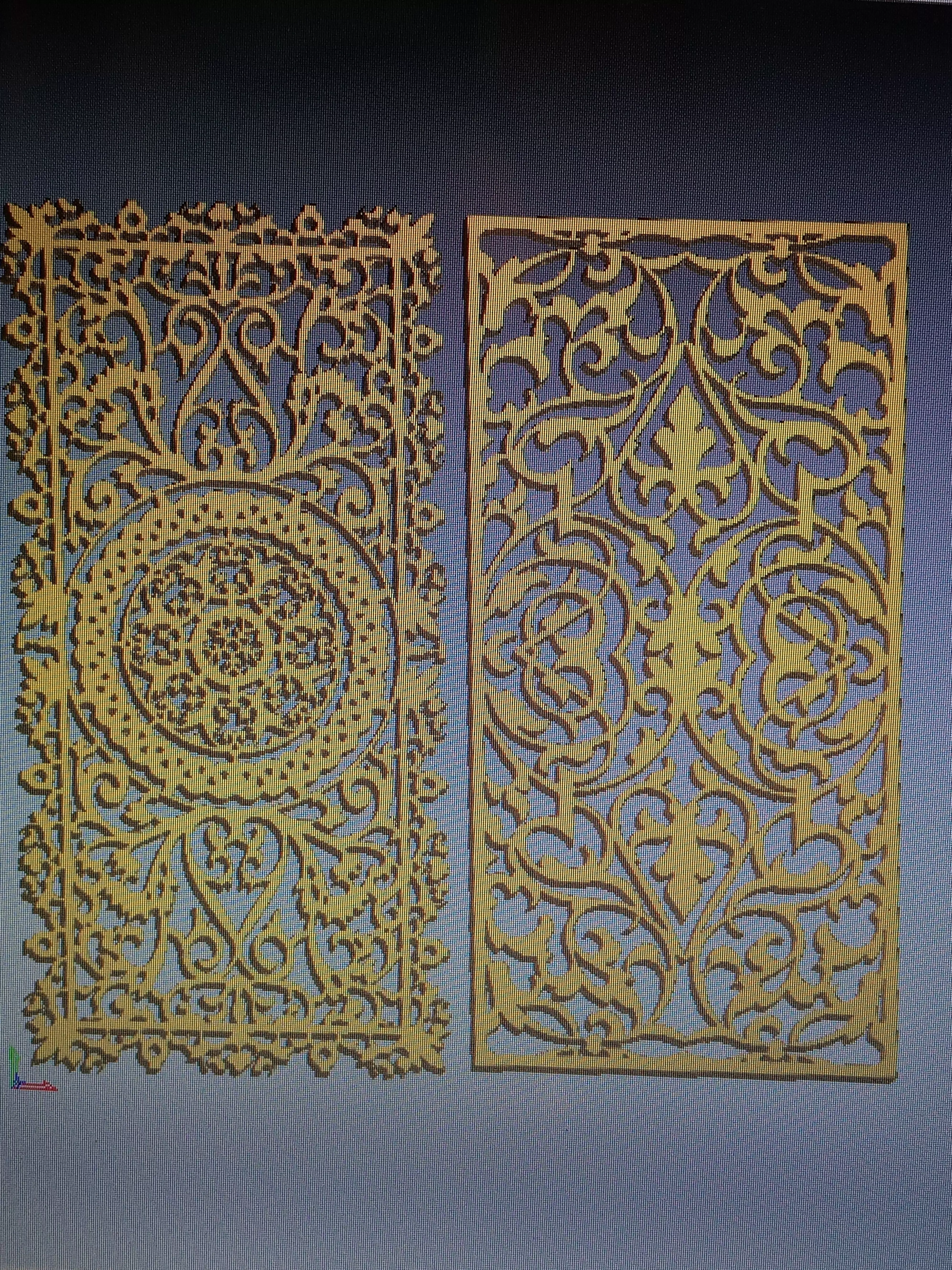 decor two gold carved panels on table 3D print model_0