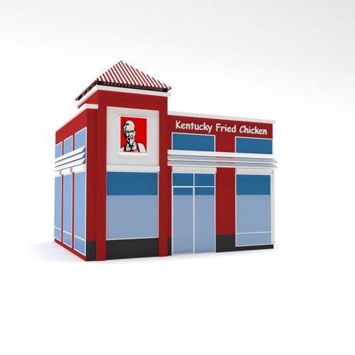 Low Poly KFC Building Low-poly 3D model