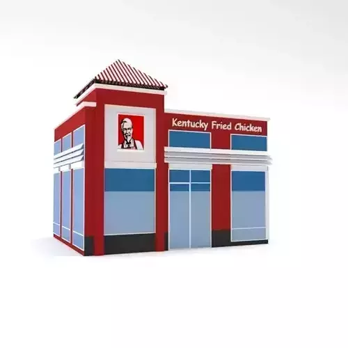 Low Poly KFC Building Low-poly 3D model