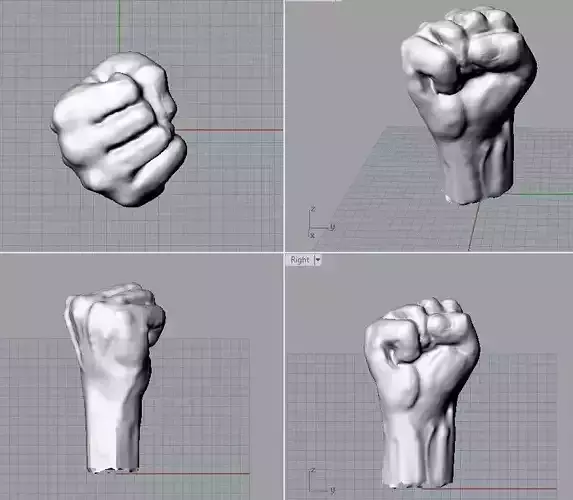 fist  symbol 3D print model